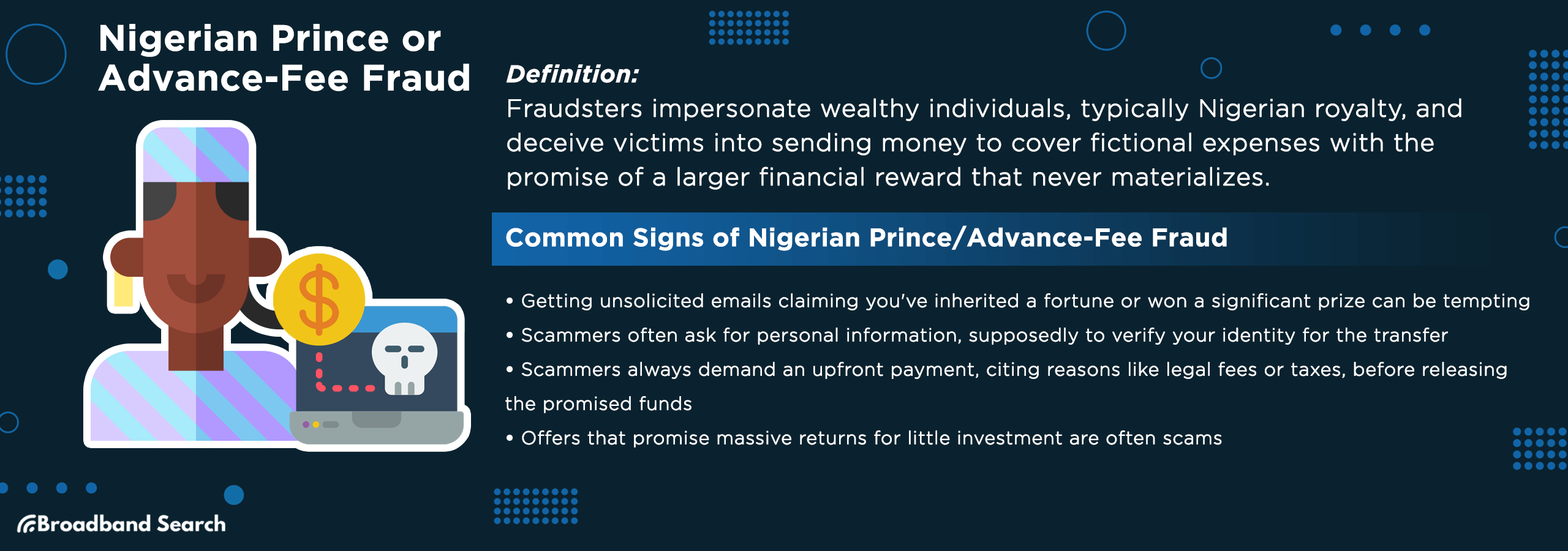 Definition and signs of Nigerian prince or advance-fee fraud