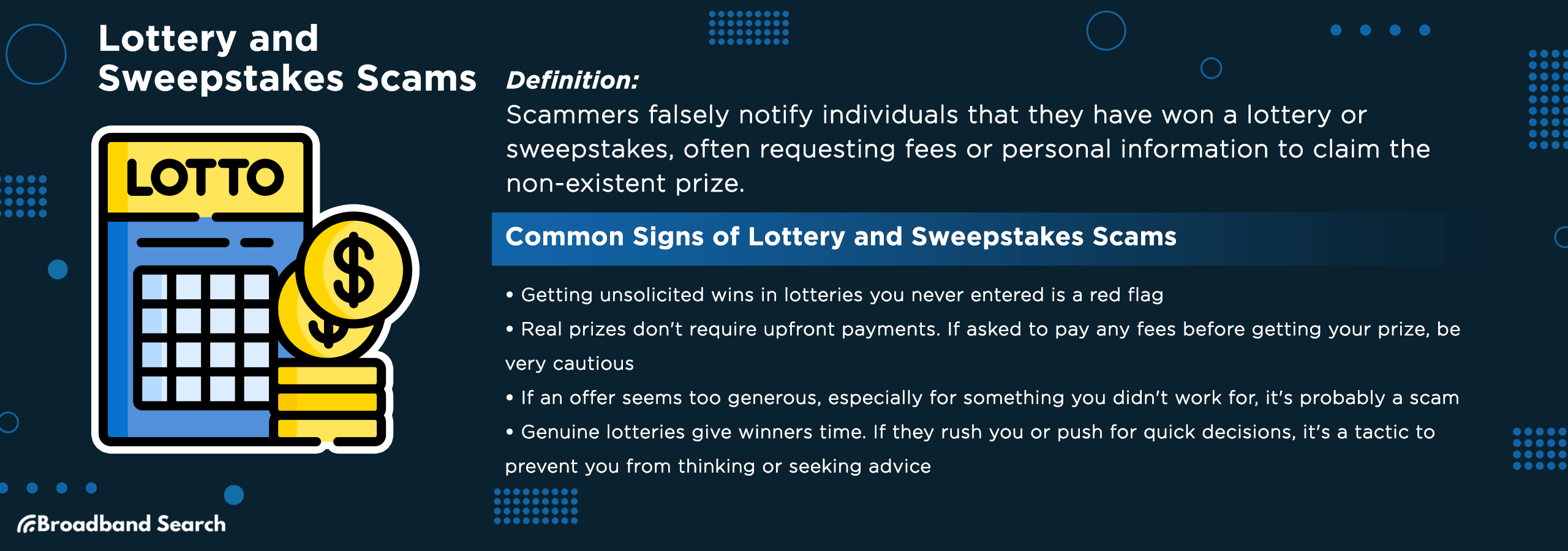 Definition and signs of lottery and sweepstakes scams