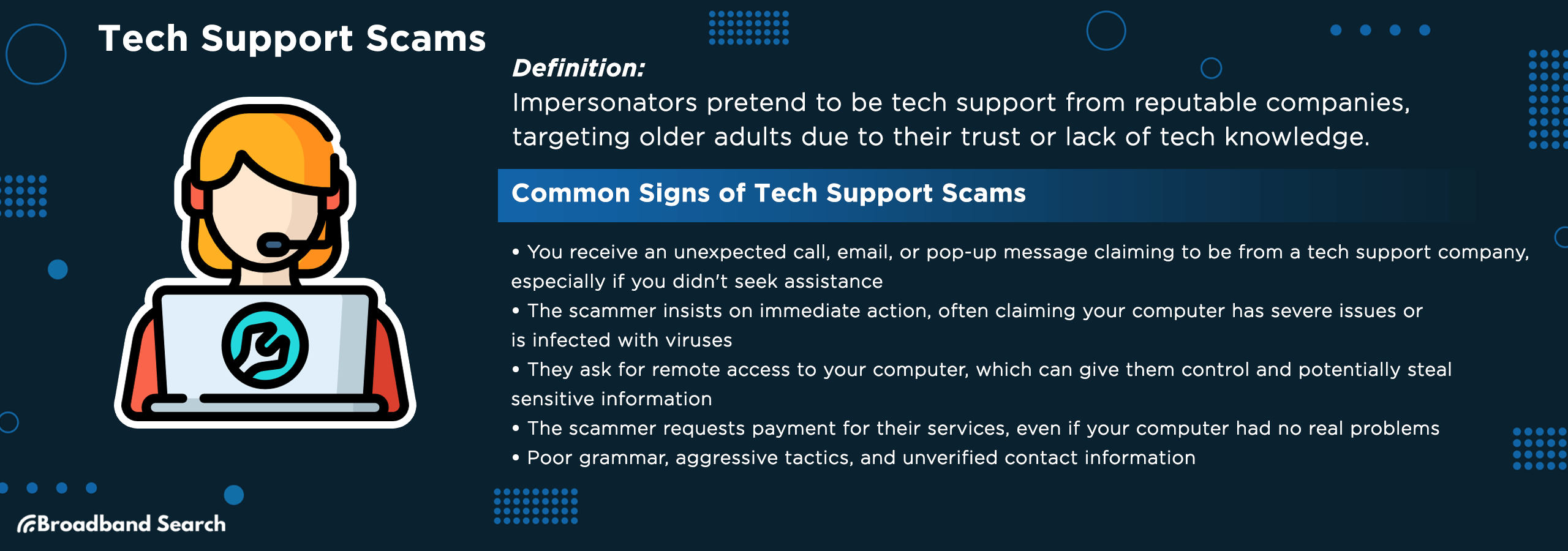 Definition and signs of tech support scams