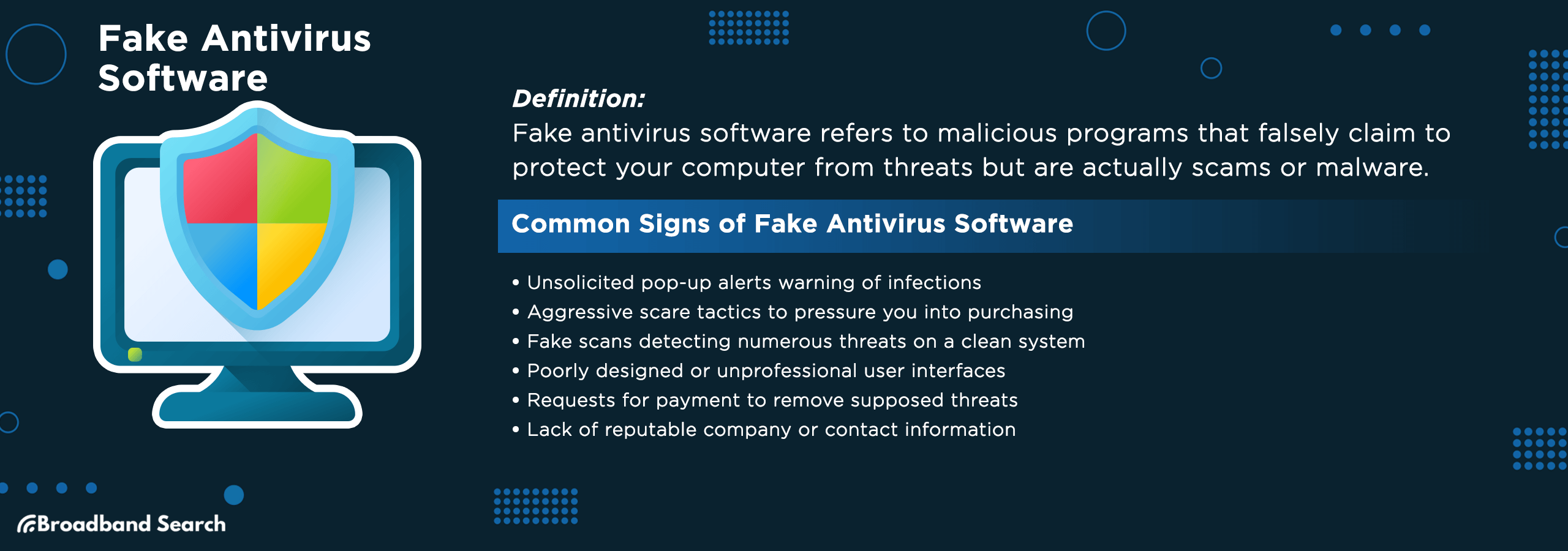 Definition and signs of fake antivirus software scams