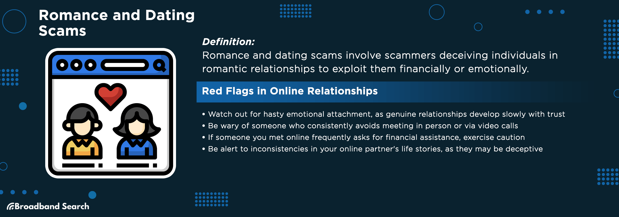 Definition and signs of romance and dating scams