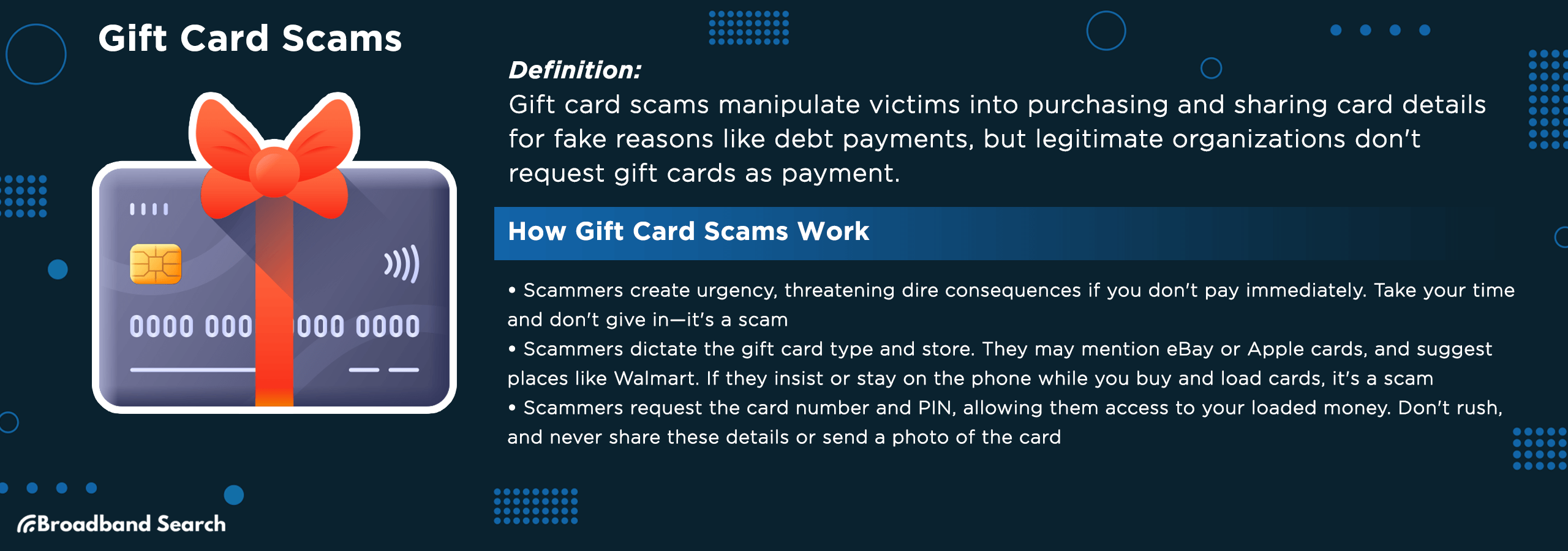 Definition and signs of gift card scams