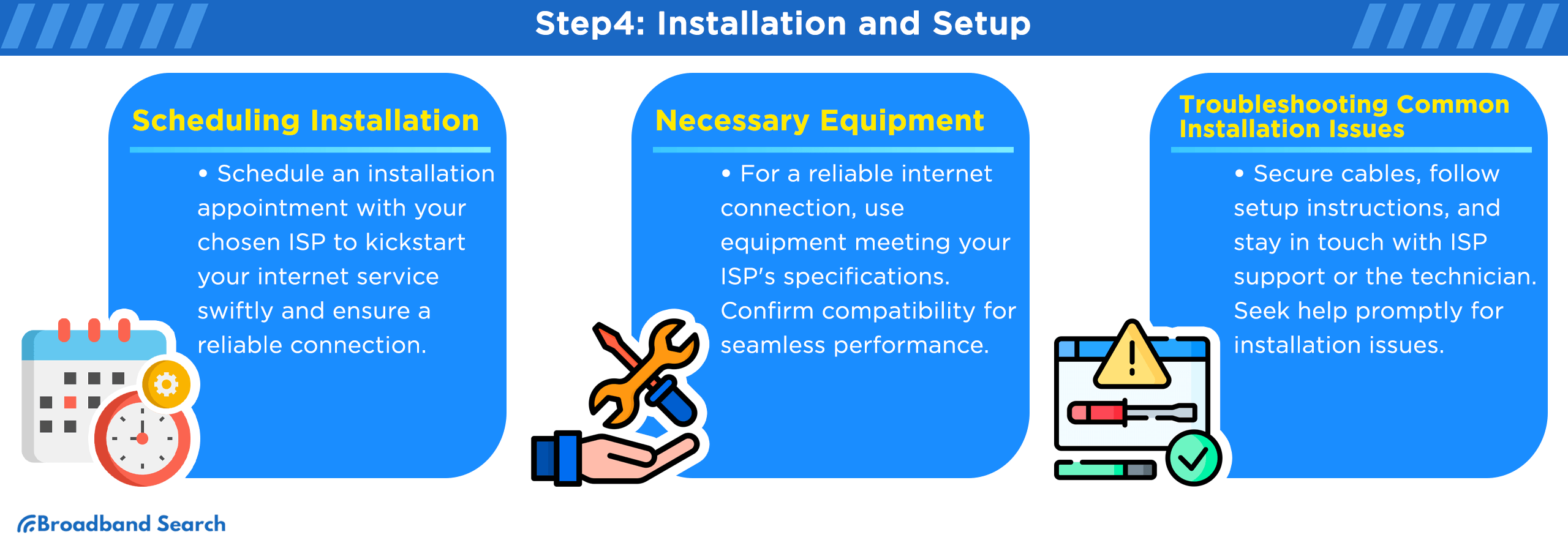 Three tips on installation and setup of broadband internet