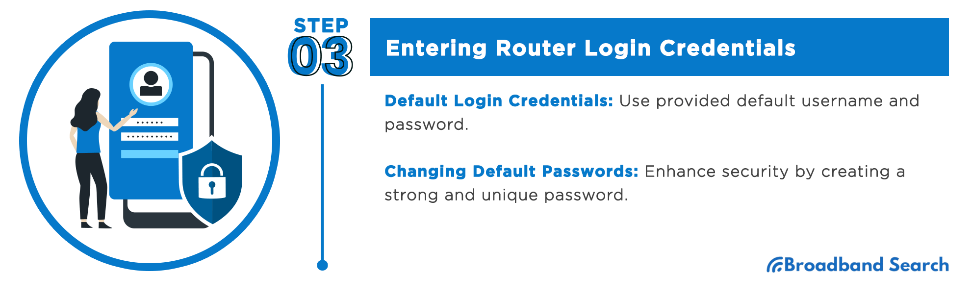 Instructions on how to enter router login credentials