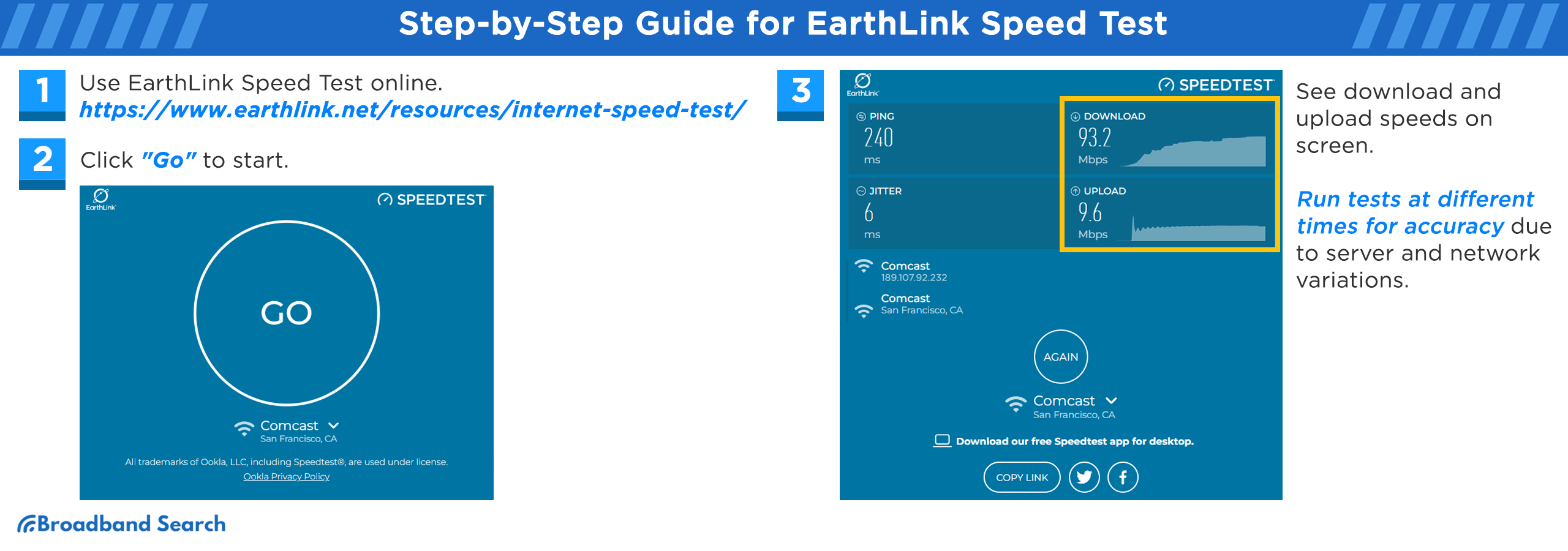 Step by step guide for earthlink's speed test