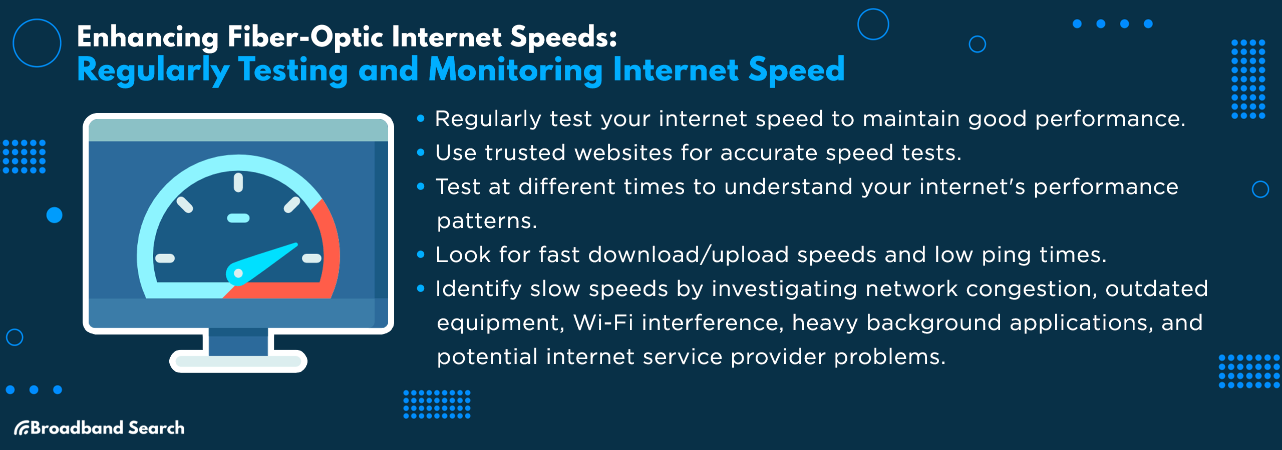 Tip on enhancing fiber-optic internet speeds: Regularly testing and monitoring internet speed