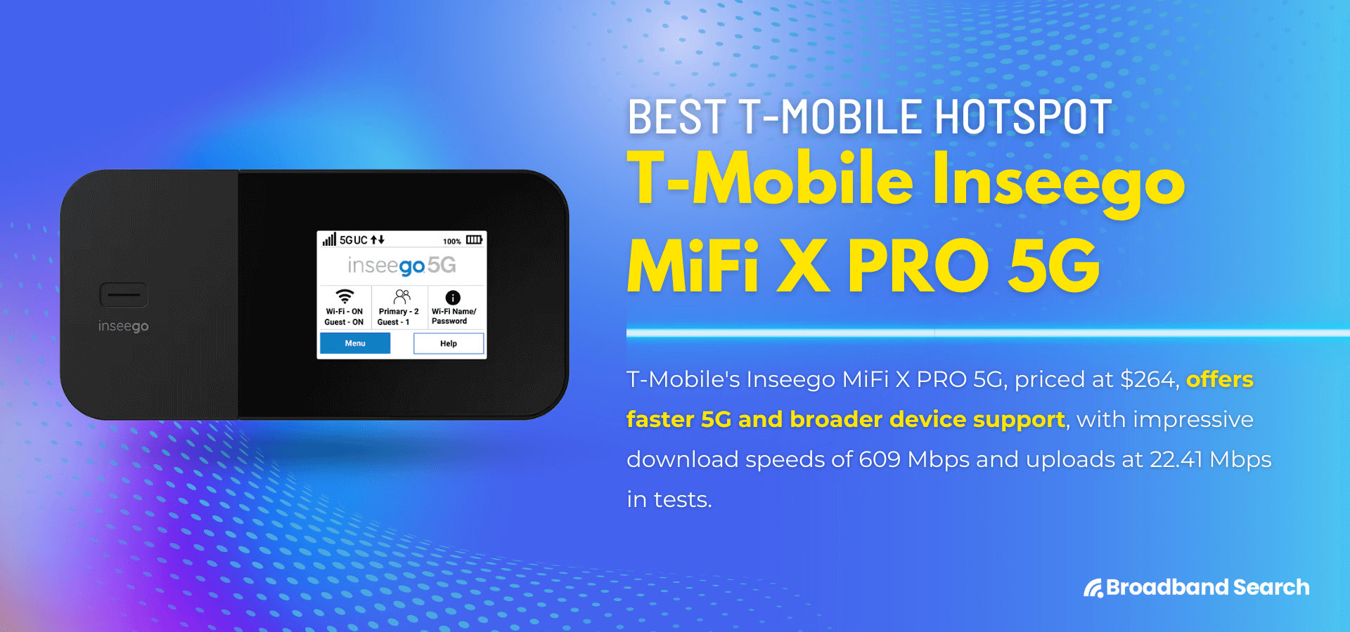 Product details of the mobile hotspot T-Mobile Inseego MiFi X Pro 5G