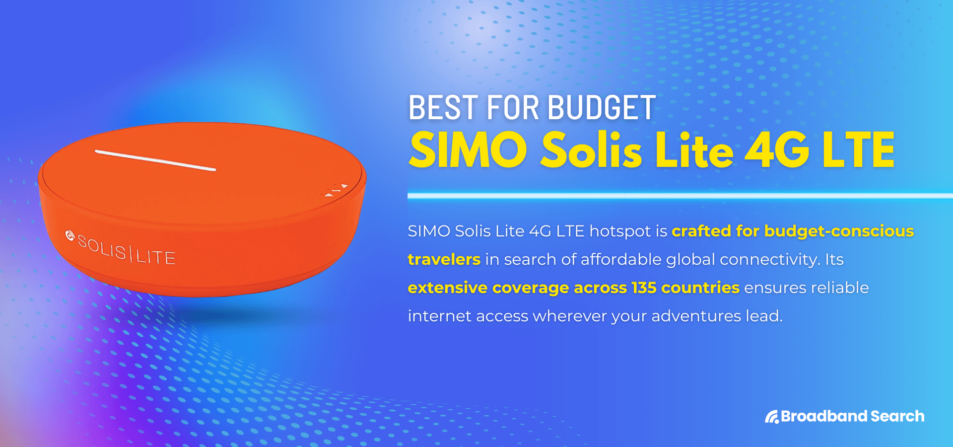 Product details of the mobile hotspot SIMO Solis Lite 4G LTE