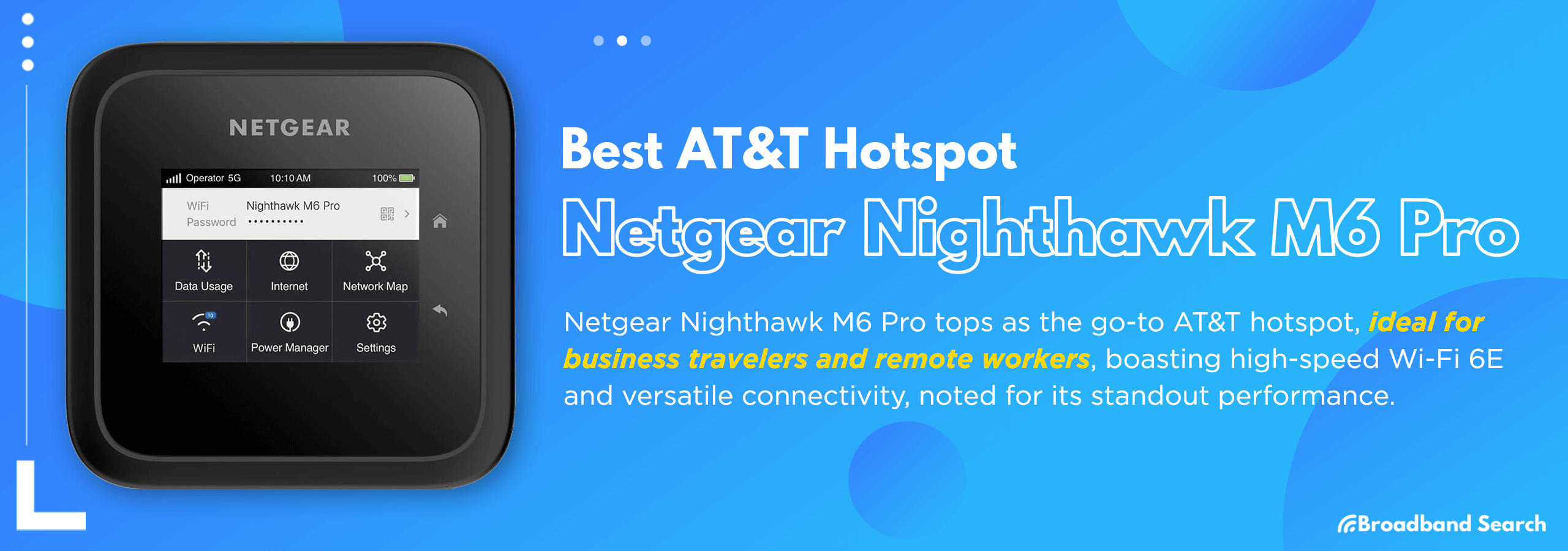 Product details of the mobile hotspot Netgear Nighthawk M6 Pro