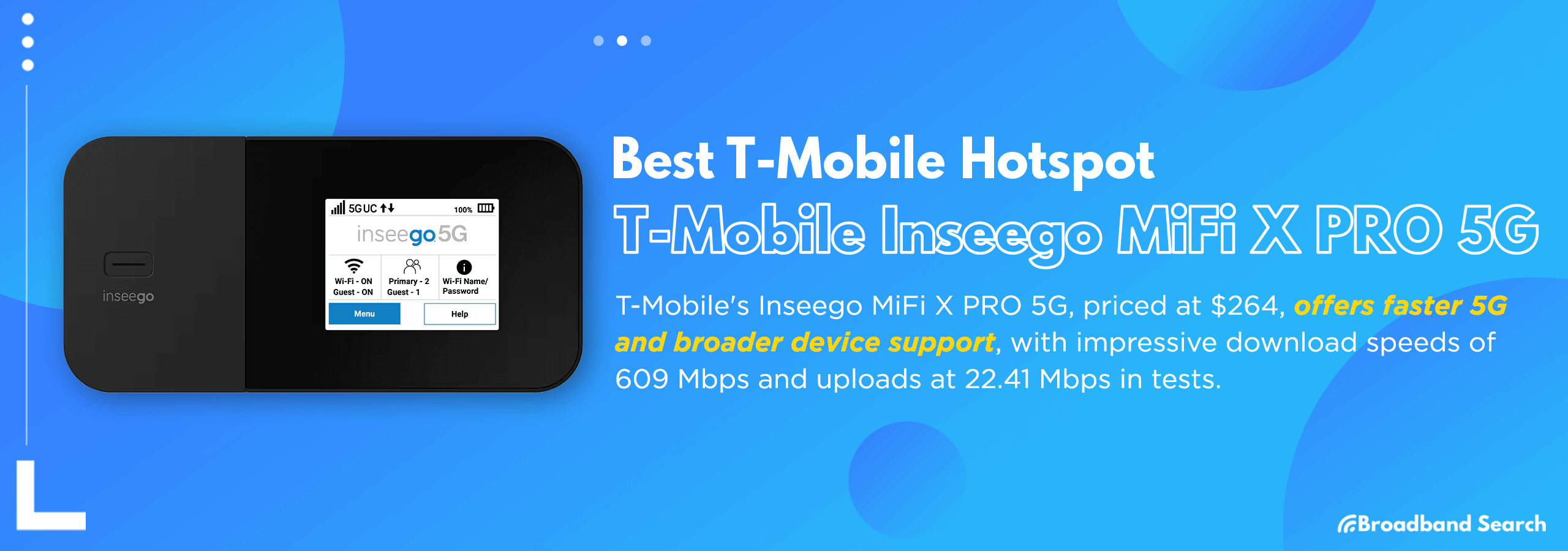 Product details of the mobile hotspot T-Mobile Inseego MiFi X Pro 5G