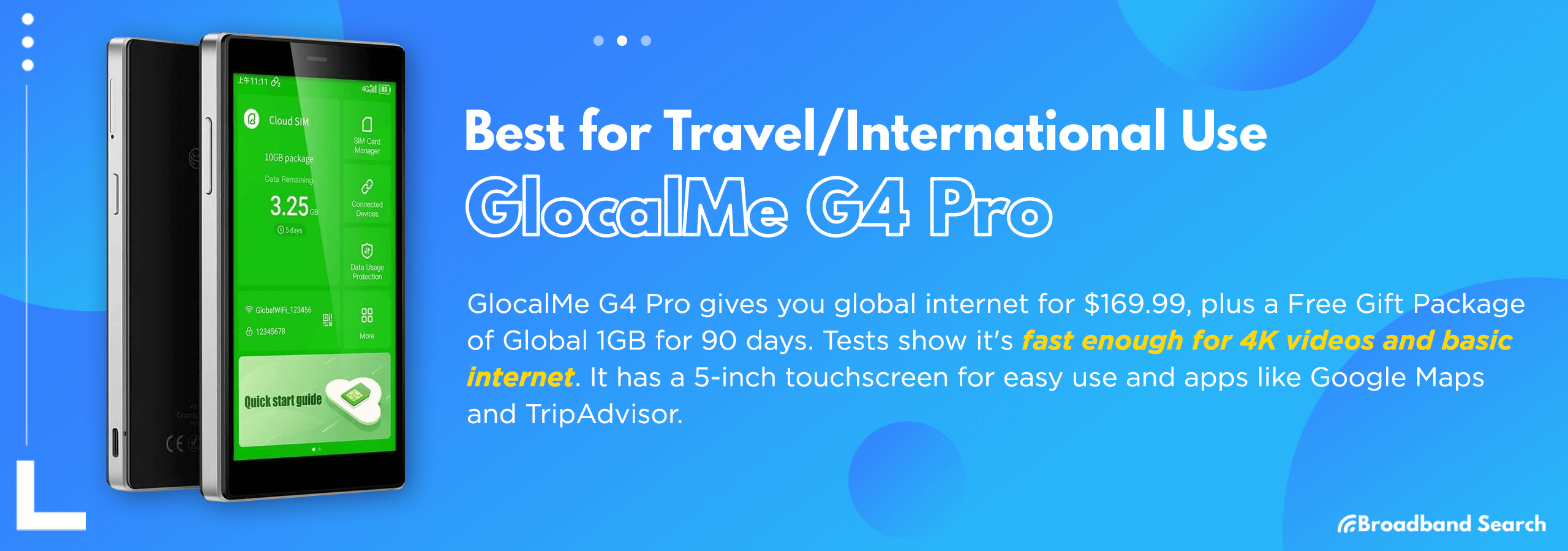 Product details of the mobile hotspot GLocalMe G4 Pro