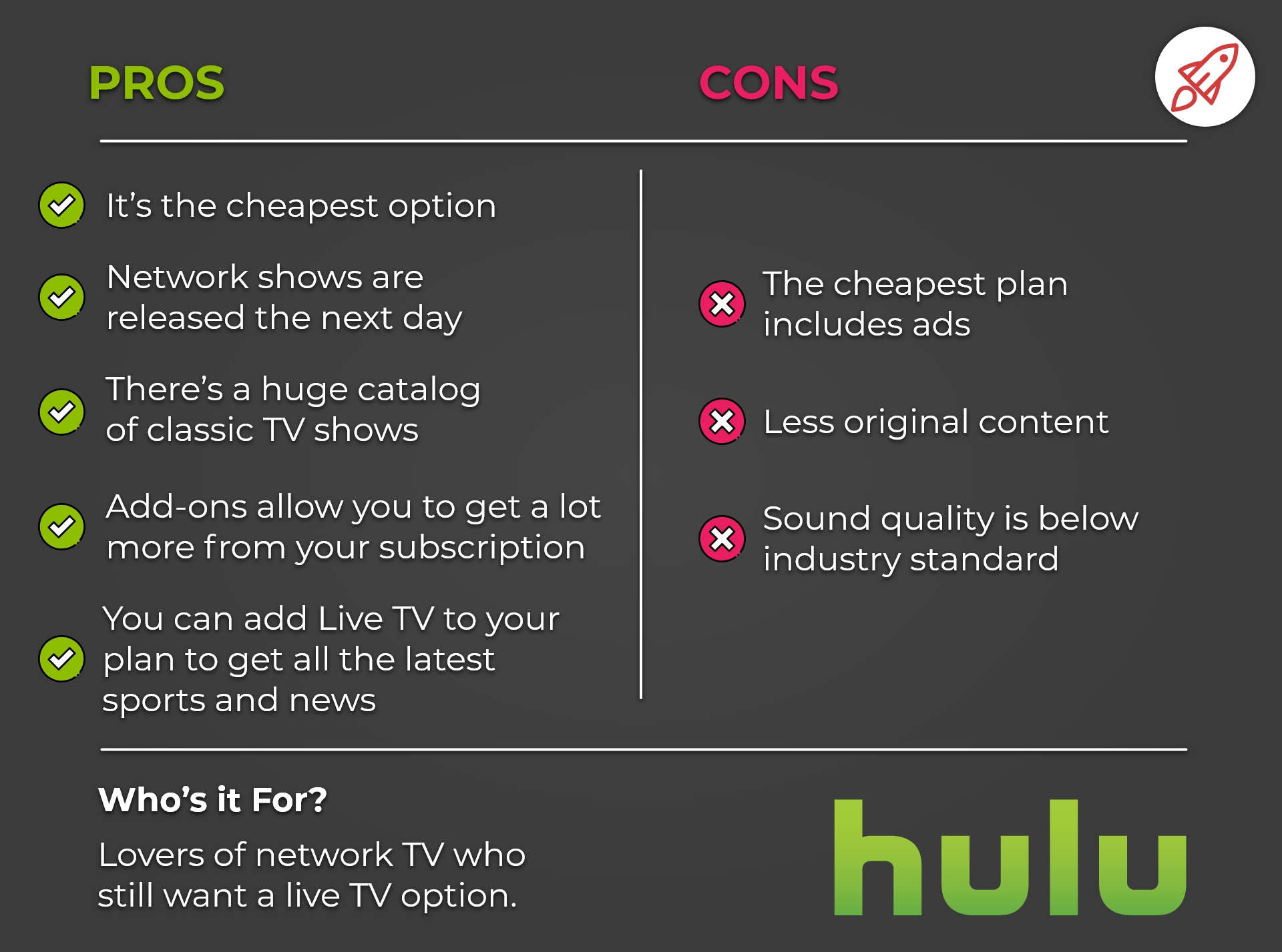 Pros And Cons Of Hulu